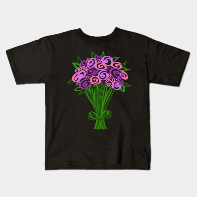 Flower Bouquet Kids T-Shirt by Introvert Home 